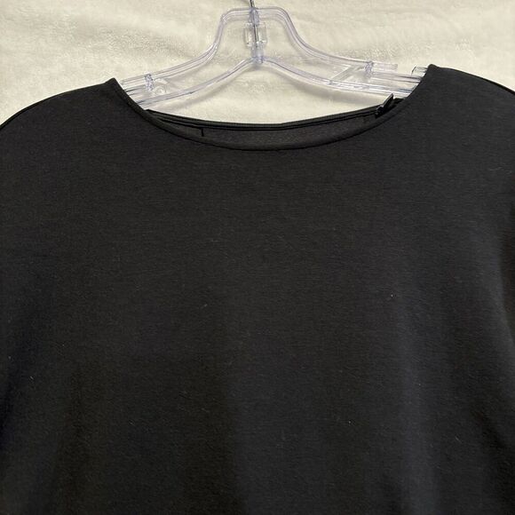 Uniqlo Women's Stretch Double Face Pullover Pleated Back Modal Black Size Medium - Picture 4 of 16